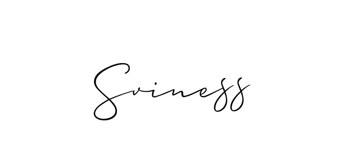 Use a signature maker to create a handwritten signature online. With this signature software, you can design (Allison_Script) your own signature for name Sviness. Sviness signature style 2 images and pictures png