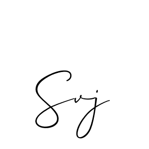 Make a beautiful signature design for name Svj. With this signature (Allison_Script) style, you can create a handwritten signature for free. Svj signature style 2 images and pictures png