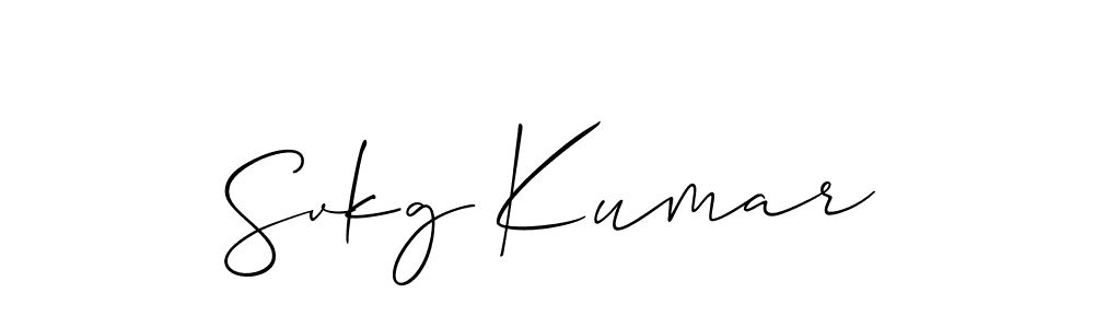 if you are searching for the best signature style for your name Svkg Kumar. so please give up your signature search. here we have designed multiple signature styles  using Allison_Script. Svkg Kumar signature style 2 images and pictures png