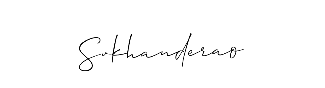 Use a signature maker to create a handwritten signature online. With this signature software, you can design (Allison_Script) your own signature for name Svkhanderao. Svkhanderao signature style 2 images and pictures png