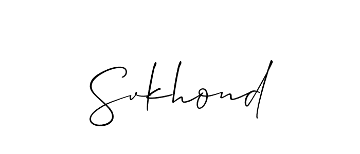 Similarly Allison_Script is the best handwritten signature design. Signature creator online .You can use it as an online autograph creator for name Svkhond. Svkhond signature style 2 images and pictures png