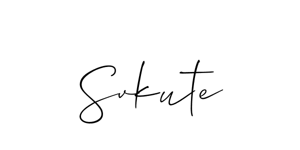 You should practise on your own different ways (Allison_Script) to write your name (Svkute) in signature. don't let someone else do it for you. Svkute signature style 2 images and pictures png