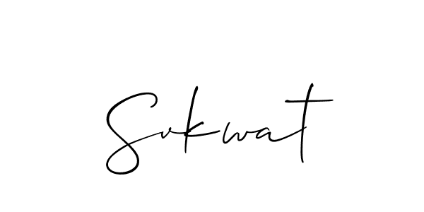 Allison_Script is a professional signature style that is perfect for those who want to add a touch of class to their signature. It is also a great choice for those who want to make their signature more unique. Get Svkwat name to fancy signature for free. Svkwat signature style 2 images and pictures png