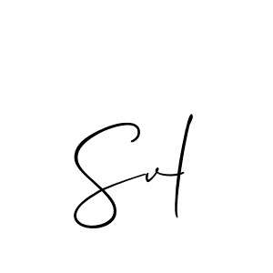 The best way (Allison_Script) to make a short signature is to pick only two or three words in your name. The name Svl include a total of six letters. For converting this name. Svl signature style 2 images and pictures png