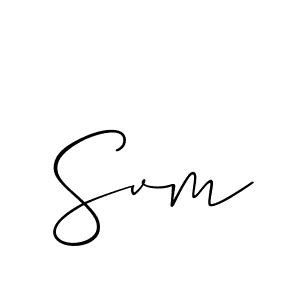 Make a beautiful signature design for name Svm. With this signature (Allison_Script) style, you can create a handwritten signature for free. Svm signature style 2 images and pictures png