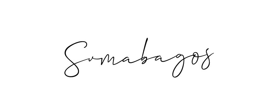 Use a signature maker to create a handwritten signature online. With this signature software, you can design (Allison_Script) your own signature for name Svmabagos. Svmabagos signature style 2 images and pictures png