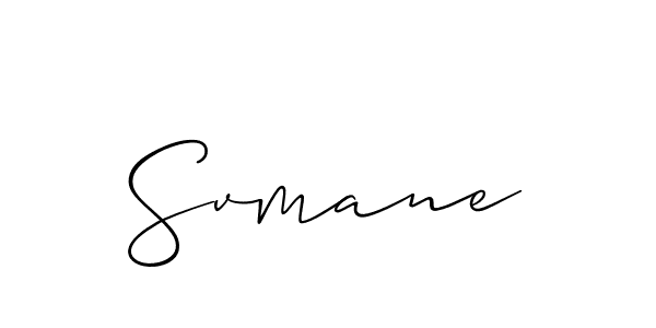 Allison_Script is a professional signature style that is perfect for those who want to add a touch of class to their signature. It is also a great choice for those who want to make their signature more unique. Get Svmane name to fancy signature for free. Svmane signature style 2 images and pictures png