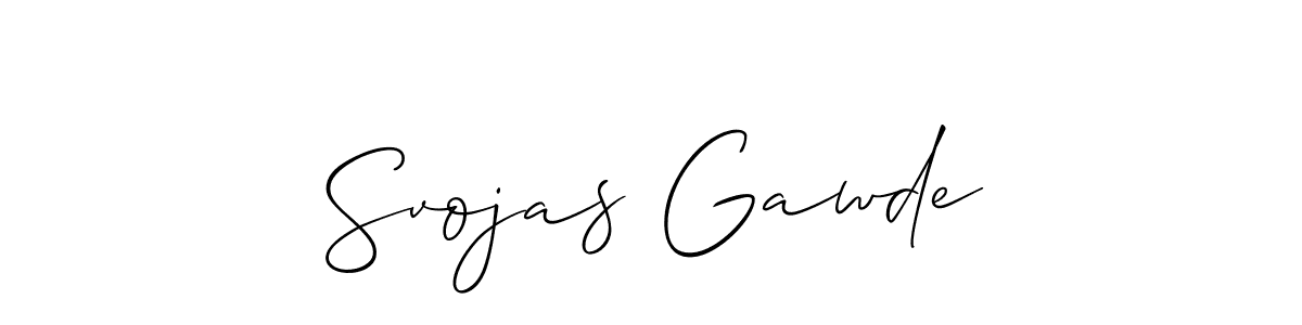 Make a beautiful signature design for name Svojas Gawde. With this signature (Allison_Script) style, you can create a handwritten signature for free. Svojas Gawde signature style 2 images and pictures png