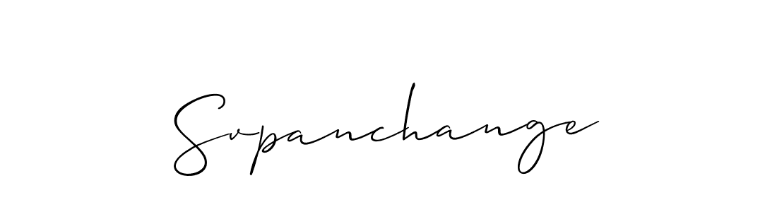 How to Draw Svpanchange signature style? Allison_Script is a latest design signature styles for name Svpanchange. Svpanchange signature style 2 images and pictures png
