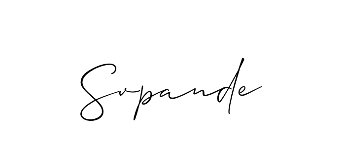 Use a signature maker to create a handwritten signature online. With this signature software, you can design (Allison_Script) your own signature for name Svpande. Svpande signature style 2 images and pictures png