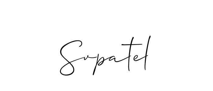 Make a beautiful signature design for name Svpatel. With this signature (Allison_Script) style, you can create a handwritten signature for free. Svpatel signature style 2 images and pictures png