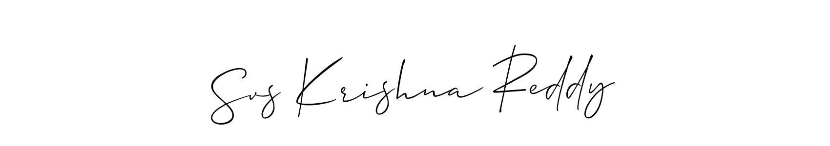 Create a beautiful signature design for name Svs Krishna Reddy. With this signature (Allison_Script) fonts, you can make a handwritten signature for free. Svs Krishna Reddy signature style 2 images and pictures png