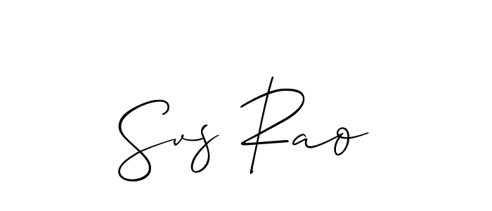 Use a signature maker to create a handwritten signature online. With this signature software, you can design (Allison_Script) your own signature for name Svs Rao. Svs Rao signature style 2 images and pictures png