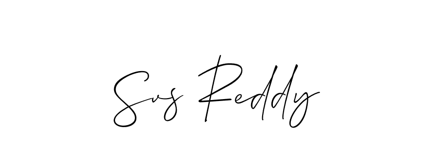 The best way (Allison_Script) to make a short signature is to pick only two or three words in your name. The name Svs Reddy include a total of six letters. For converting this name. Svs Reddy signature style 2 images and pictures png