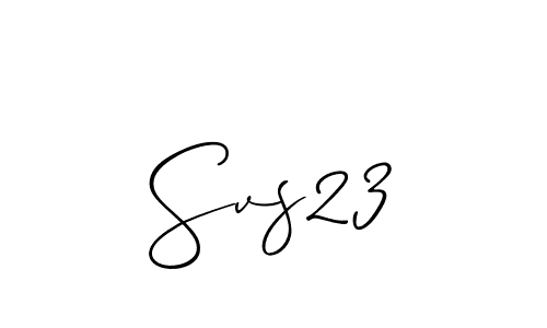 How to Draw Svs23 signature style? Allison_Script is a latest design signature styles for name Svs23. Svs23 signature style 2 images and pictures png