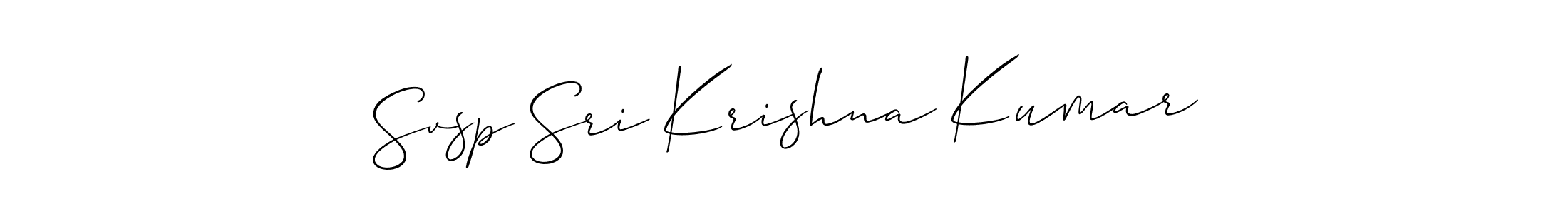 Also You can easily find your signature by using the search form. We will create Svsp Sri Krishna Kumar name handwritten signature images for you free of cost using Allison_Script sign style. Svsp Sri Krishna Kumar signature style 2 images and pictures png