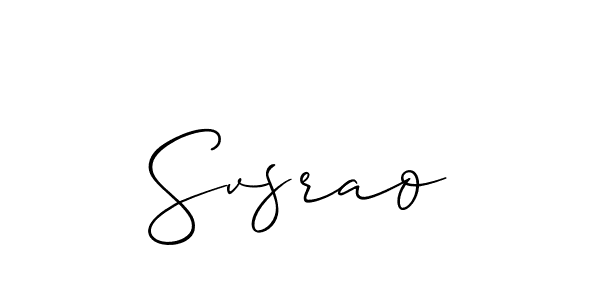 Design your own signature with our free online signature maker. With this signature software, you can create a handwritten (Allison_Script) signature for name Svsrao. Svsrao signature style 2 images and pictures png