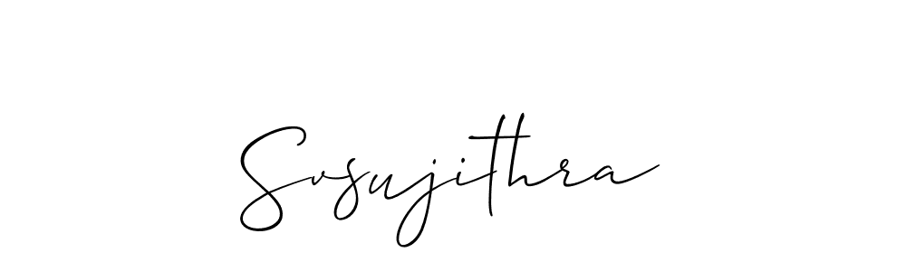 Make a beautiful signature design for name Svsujithra. With this signature (Allison_Script) style, you can create a handwritten signature for free. Svsujithra signature style 2 images and pictures png