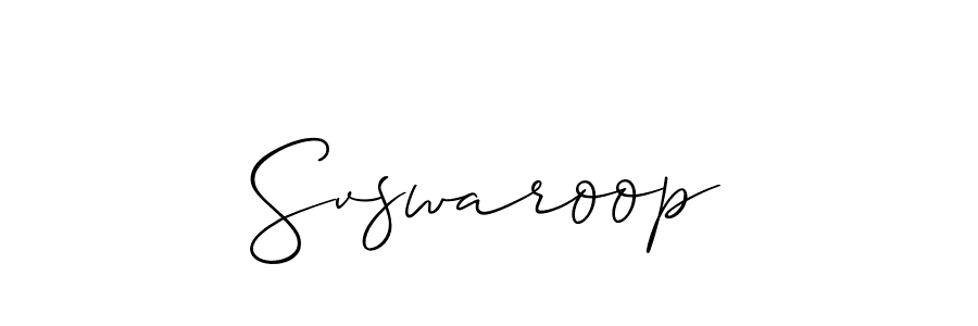 Svswaroop stylish signature style. Best Handwritten Sign (Allison_Script) for my name. Handwritten Signature Collection Ideas for my name Svswaroop. Svswaroop signature style 2 images and pictures png