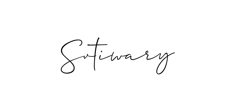 How to make Svtiwary name signature. Use Allison_Script style for creating short signs online. This is the latest handwritten sign. Svtiwary signature style 2 images and pictures png