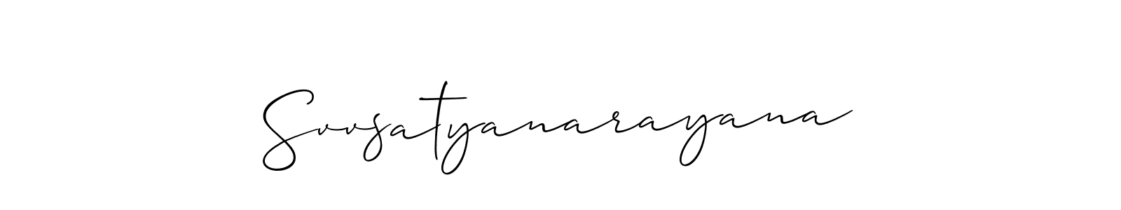 Svvsatyanarayana stylish signature style. Best Handwritten Sign (Allison_Script) for my name. Handwritten Signature Collection Ideas for my name Svvsatyanarayana. Svvsatyanarayana signature style 2 images and pictures png