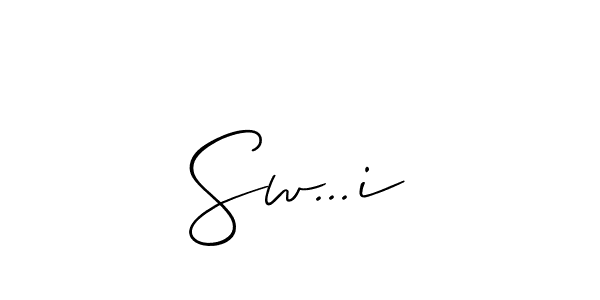 Make a beautiful signature design for name Sw...i. With this signature (Allison_Script) style, you can create a handwritten signature for free. Sw...i signature style 2 images and pictures png