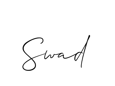 Make a beautiful signature design for name Swad. With this signature (Allison_Script) style, you can create a handwritten signature for free. Swad signature style 2 images and pictures png