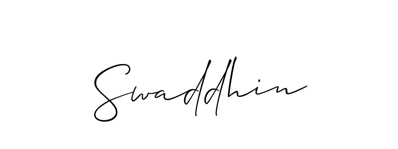 Make a beautiful signature design for name Swaddhin. Use this online signature maker to create a handwritten signature for free. Swaddhin signature style 2 images and pictures png