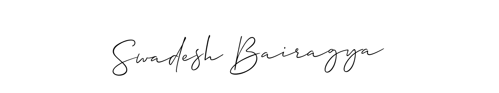 How to make Swadesh Bairagya name signature. Use Allison_Script style for creating short signs online. This is the latest handwritten sign. Swadesh Bairagya signature style 2 images and pictures png