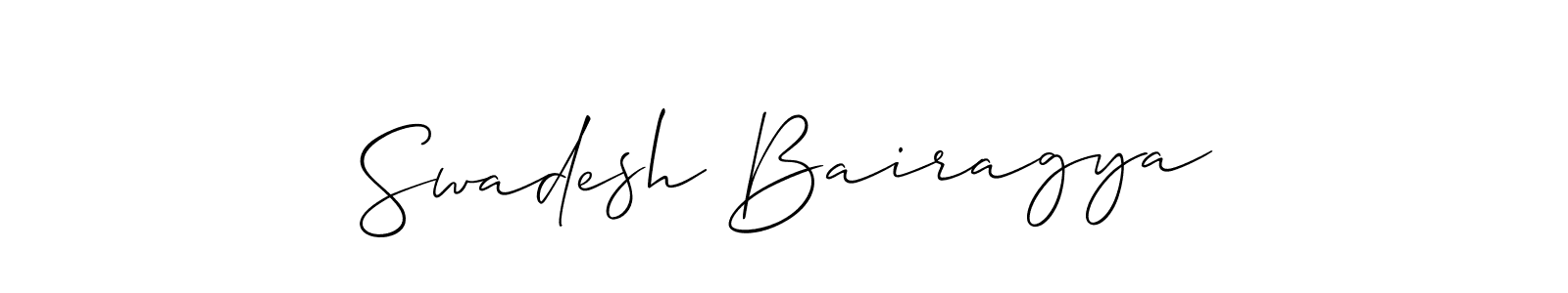 How to make Swadesh Bairagya name signature. Use Allison_Script style for creating short signs online. This is the latest handwritten sign. Swadesh Bairagya signature style 2 images and pictures png