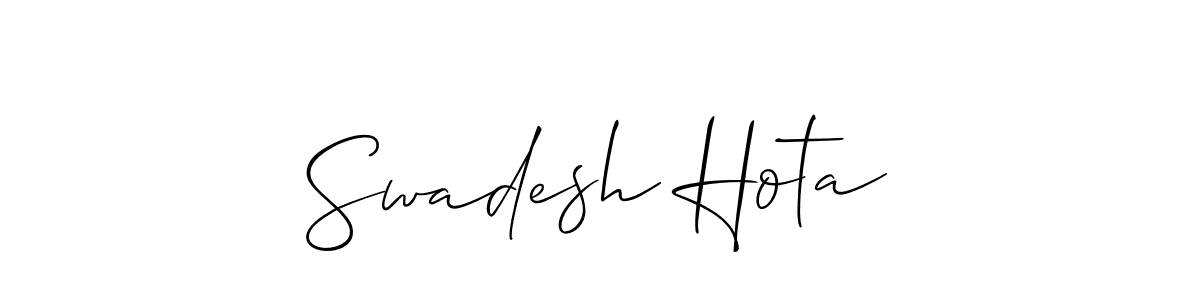 How to Draw Swadesh Hota signature style? Allison_Script is a latest design signature styles for name Swadesh Hota. Swadesh Hota signature style 2 images and pictures png