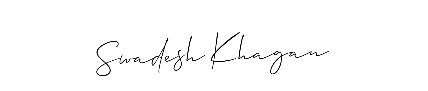 Design your own signature with our free online signature maker. With this signature software, you can create a handwritten (Allison_Script) signature for name Swadesh Khagan. Swadesh Khagan signature style 2 images and pictures png