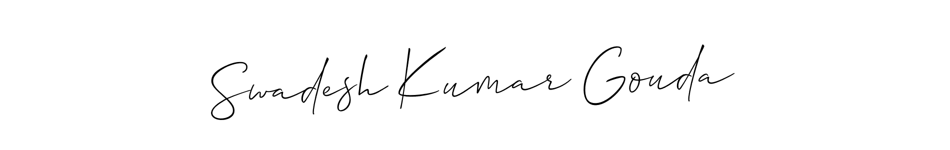 Also we have Swadesh Kumar Gouda name is the best signature style. Create professional handwritten signature collection using Allison_Script autograph style. Swadesh Kumar Gouda signature style 2 images and pictures png