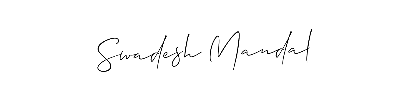 How to make Swadesh Mandal name signature. Use Allison_Script style for creating short signs online. This is the latest handwritten sign. Swadesh Mandal signature style 2 images and pictures png