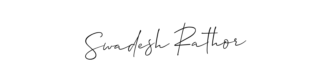 Design your own signature with our free online signature maker. With this signature software, you can create a handwritten (Allison_Script) signature for name Swadesh Rathor. Swadesh Rathor signature style 2 images and pictures png