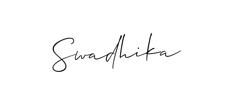 Once you've used our free online signature maker to create your best signature Allison_Script style, it's time to enjoy all of the benefits that Swadhika name signing documents. Swadhika signature style 2 images and pictures png