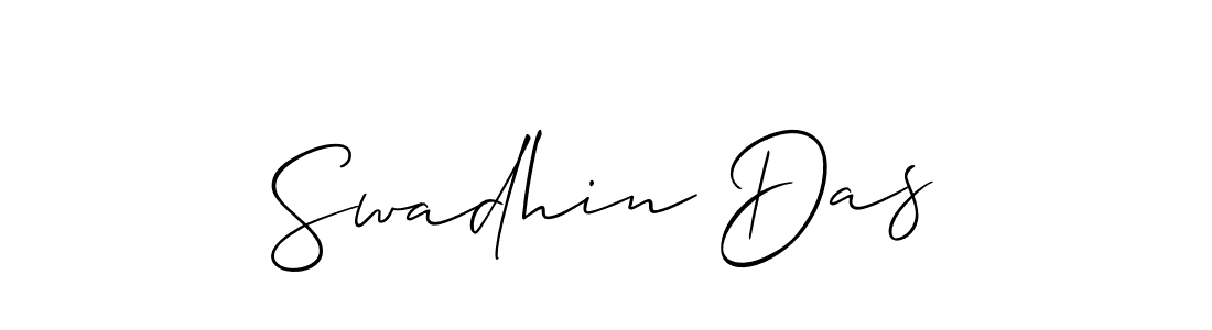 Allison_Script is a professional signature style that is perfect for those who want to add a touch of class to their signature. It is also a great choice for those who want to make their signature more unique. Get Swadhin Das name to fancy signature for free. Swadhin Das signature style 2 images and pictures png