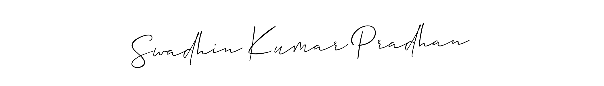 Also You can easily find your signature by using the search form. We will create Swadhin Kumar Pradhan name handwritten signature images for you free of cost using Allison_Script sign style. Swadhin Kumar Pradhan signature style 2 images and pictures png