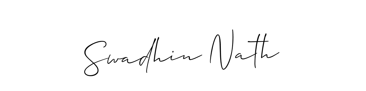 Swadhin Nath stylish signature style. Best Handwritten Sign (Allison_Script) for my name. Handwritten Signature Collection Ideas for my name Swadhin Nath. Swadhin Nath signature style 2 images and pictures png