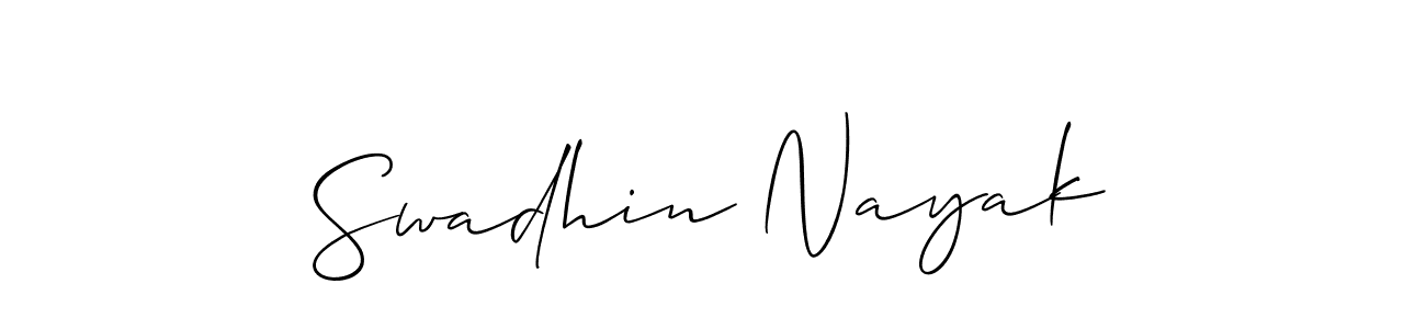 The best way (Allison_Script) to make a short signature is to pick only two or three words in your name. The name Swadhin Nayak include a total of six letters. For converting this name. Swadhin Nayak signature style 2 images and pictures png