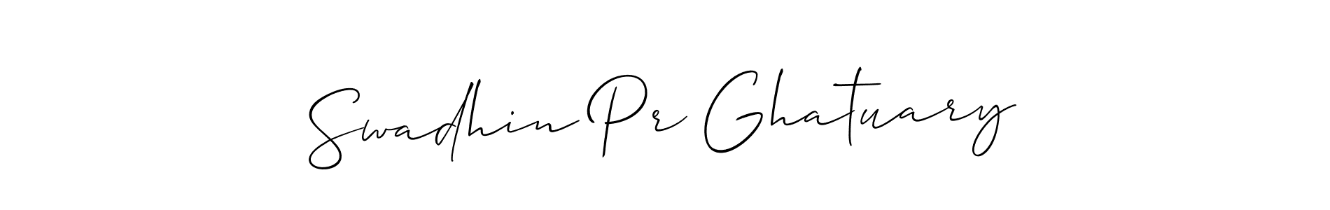 How to make Swadhin Pr Ghatuary name signature. Use Allison_Script style for creating short signs online. This is the latest handwritten sign. Swadhin Pr Ghatuary signature style 2 images and pictures png