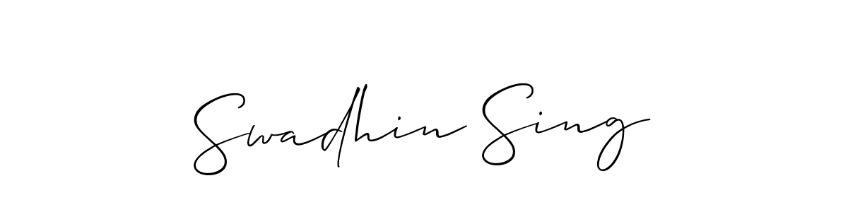 Design your own signature with our free online signature maker. With this signature software, you can create a handwritten (Allison_Script) signature for name Swadhin Sing. Swadhin Sing signature style 2 images and pictures png