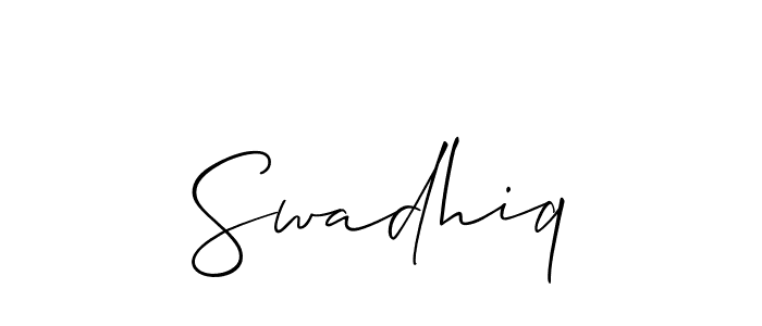 How to Draw Swadhiq signature style? Allison_Script is a latest design signature styles for name Swadhiq. Swadhiq signature style 2 images and pictures png