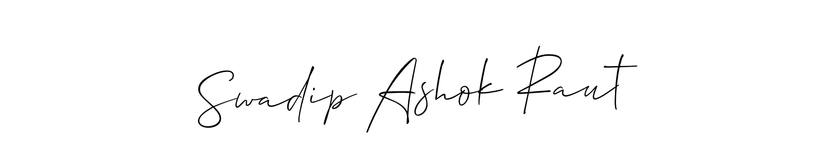 Create a beautiful signature design for name Swadip Ashok Raut. With this signature (Allison_Script) fonts, you can make a handwritten signature for free. Swadip Ashok Raut signature style 2 images and pictures png