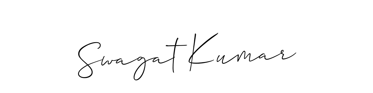 It looks lik you need a new signature style for name Swagat Kumar. Design unique handwritten (Allison_Script) signature with our free signature maker in just a few clicks. Swagat Kumar signature style 2 images and pictures png