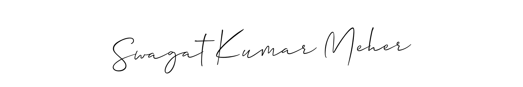 Make a beautiful signature design for name Swagat Kumar Meher. With this signature (Allison_Script) style, you can create a handwritten signature for free. Swagat Kumar Meher signature style 2 images and pictures png