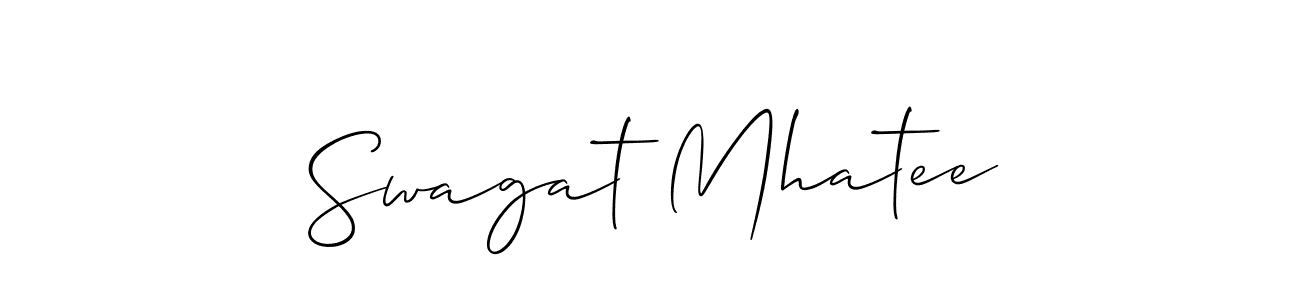 This is the best signature style for the Swagat Mhatee name. Also you like these signature font (Allison_Script). Mix name signature. Swagat Mhatee signature style 2 images and pictures png