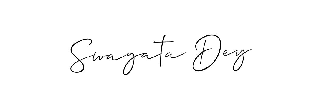 How to make Swagata Dey name signature. Use Allison_Script style for creating short signs online. This is the latest handwritten sign. Swagata Dey signature style 2 images and pictures png