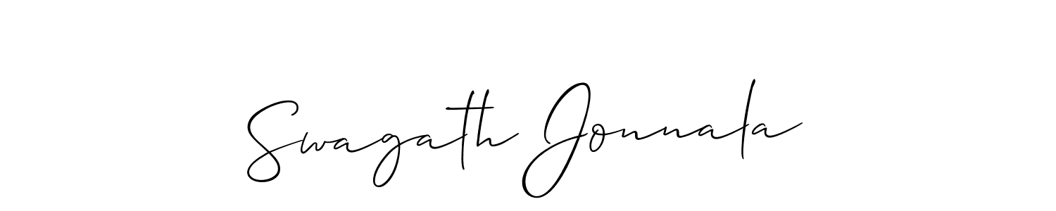 Design your own signature with our free online signature maker. With this signature software, you can create a handwritten (Allison_Script) signature for name Swagath Jonnala. Swagath Jonnala signature style 2 images and pictures png