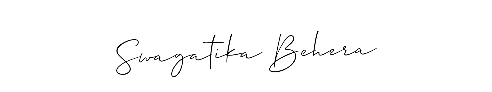 Make a beautiful signature design for name Swagatika Behera. With this signature (Allison_Script) style, you can create a handwritten signature for free. Swagatika Behera signature style 2 images and pictures png